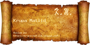 Krupa Matild névjegykártya